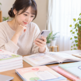 ユーキャン医療事務の中古教材をスマートフォンで探しているイメージ